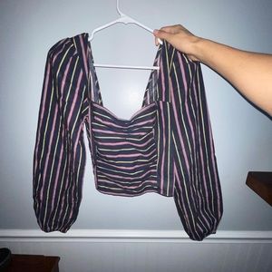 free people long sleeve top square neck